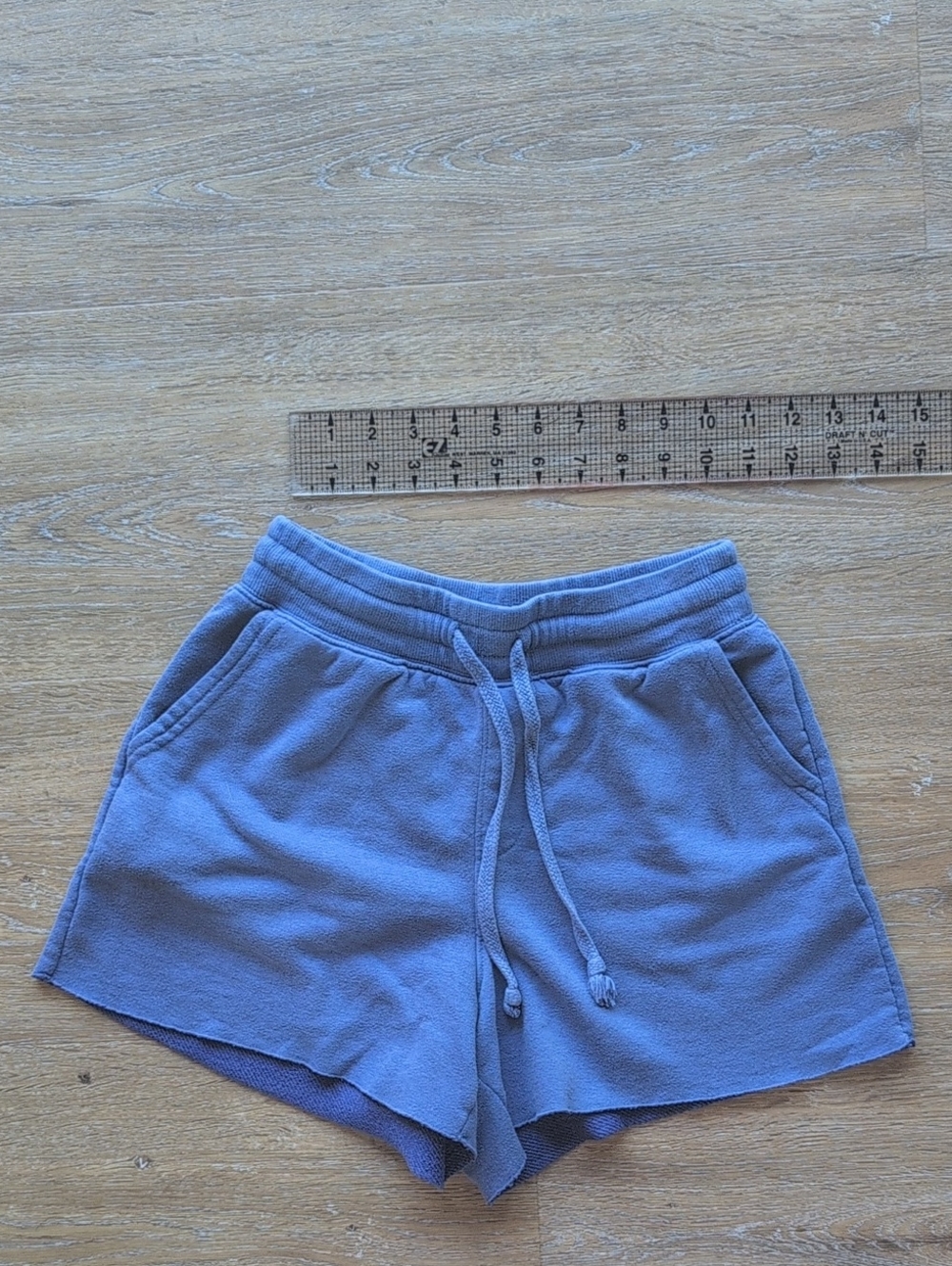 Secret Treasures Light Blue Terry Drawstring Sweat Shorts, xs